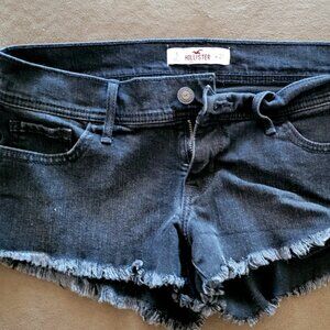 NWOT Hollister Black Denim Cutoff Shorts Size 5 (27)
